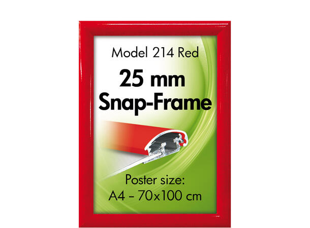 Plakatramme Snap 25 mm,Rød 50 x 70 cm 
